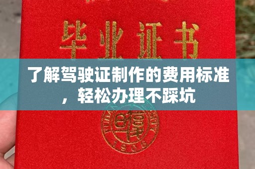 迎江了解驾驶证制作的费用标准，轻松办理不踩坑